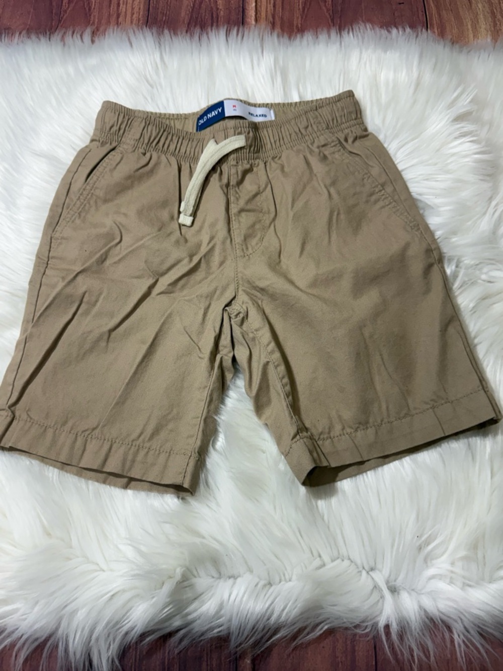 Old Navy Khaki Relaxed Fit Pull On Cotton Shorts -Boys- Size 8 (M) - Picture 2 of 14